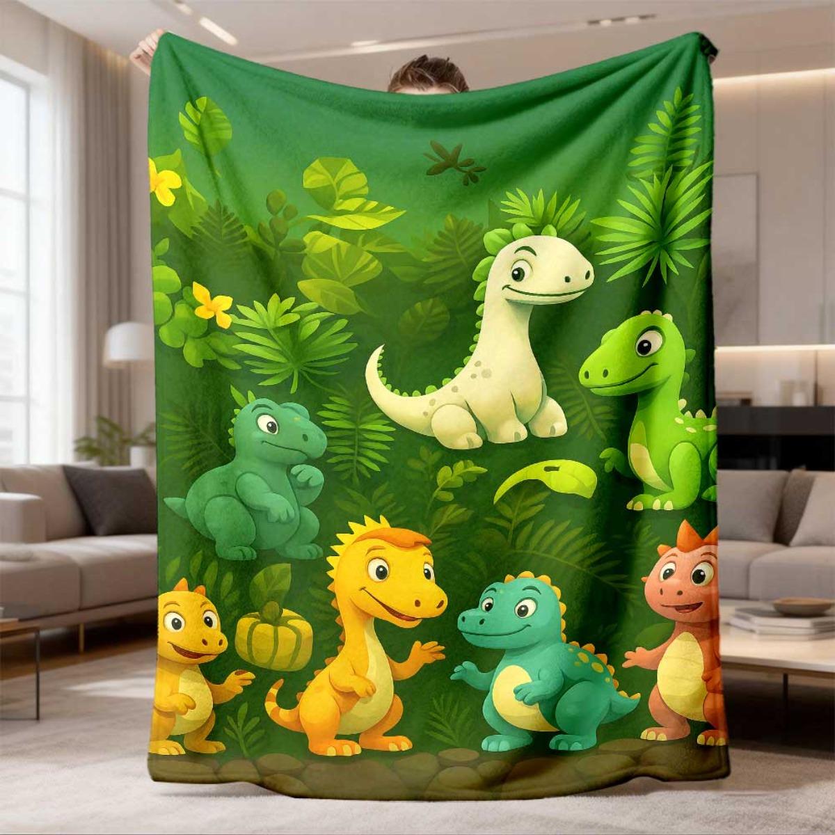 Baby Nursery Jungle Theme - Couverture à motifs de dinosaures mignons
