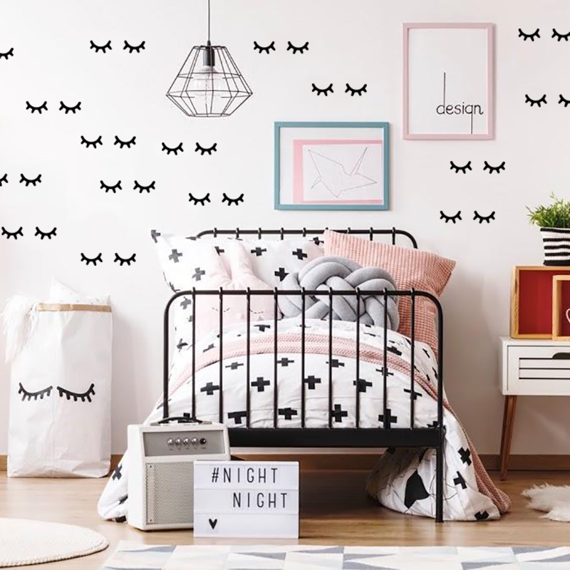 Baby Nursery Hanging Decor - Autocollants Muraux en Forme de Cils