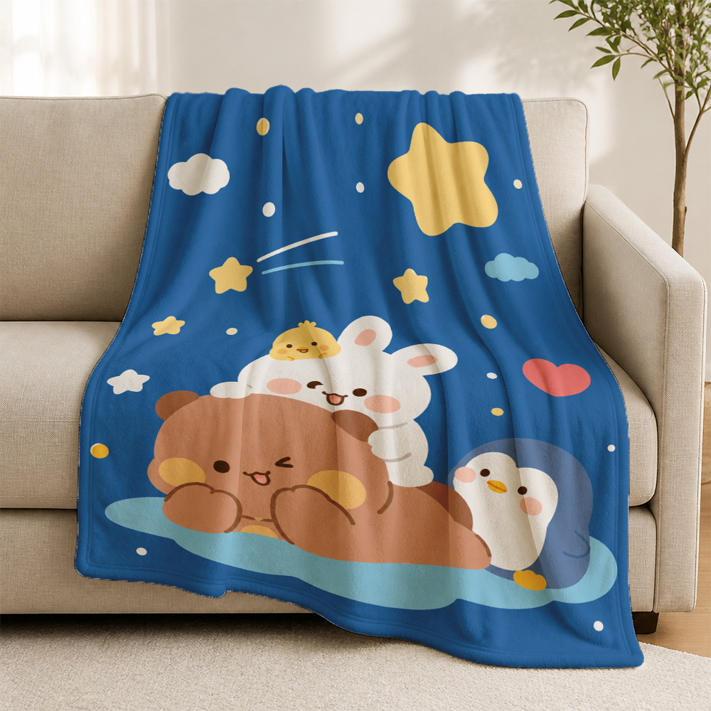 Baby Nursery Animal Theme - Couverture douillette en peluche à motifs