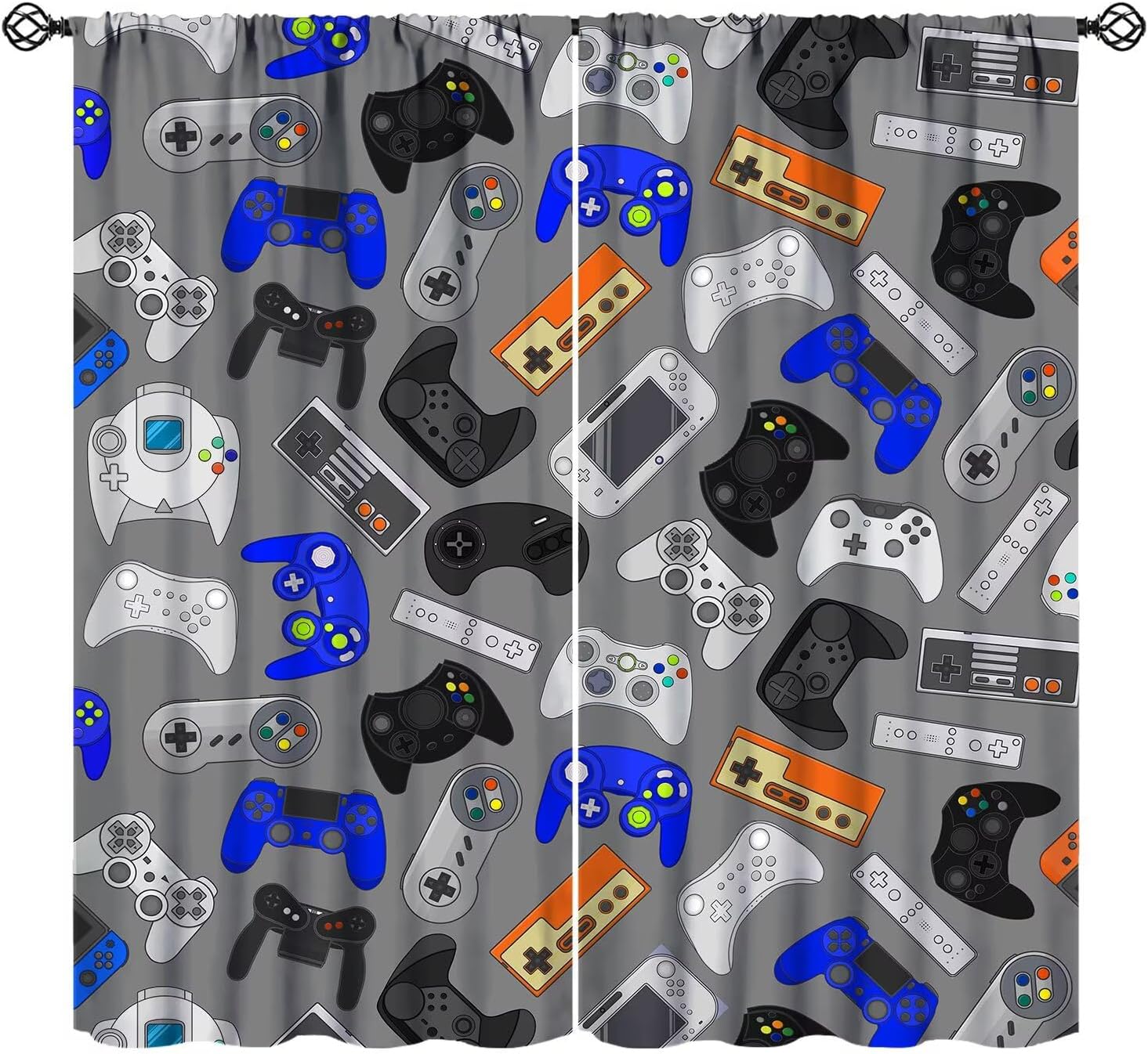 Baby Nursery Blackout Curtains - Rideaux Gamepad pour adolescents, rideaux occultants