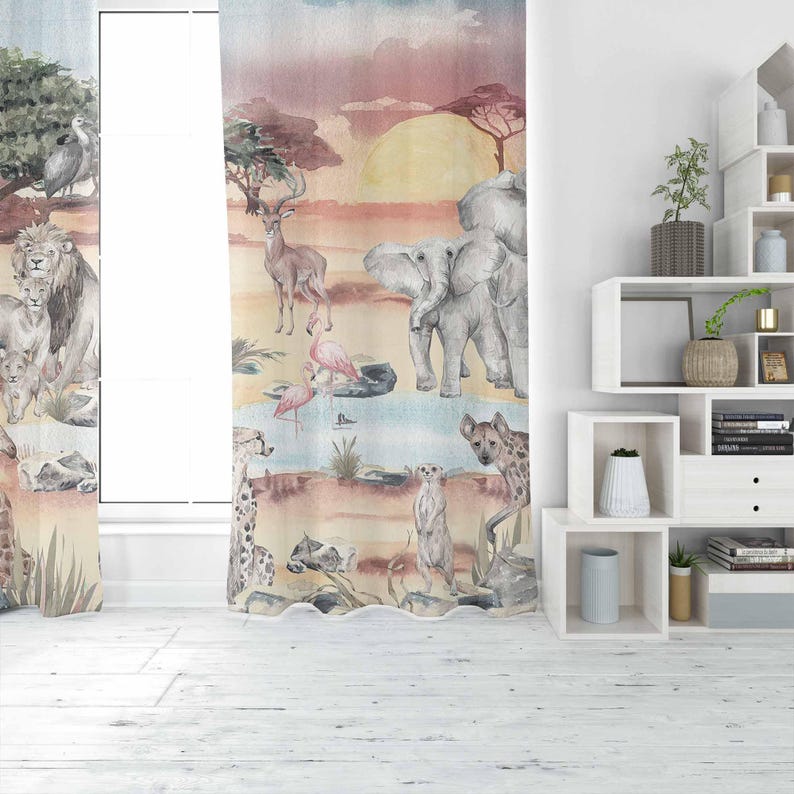 Rideau animaux Safari pour cha - Baby Nursery Blackout Curtains avis et prix