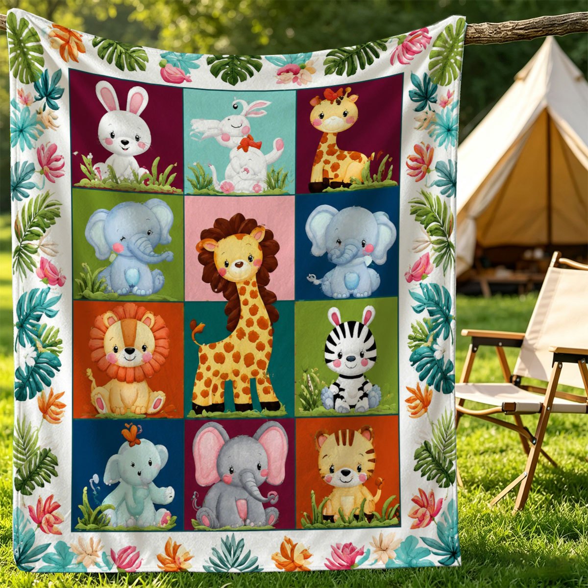 Couverture en peluche à imprim - Baby Nursery Jungle Theme avis et prix