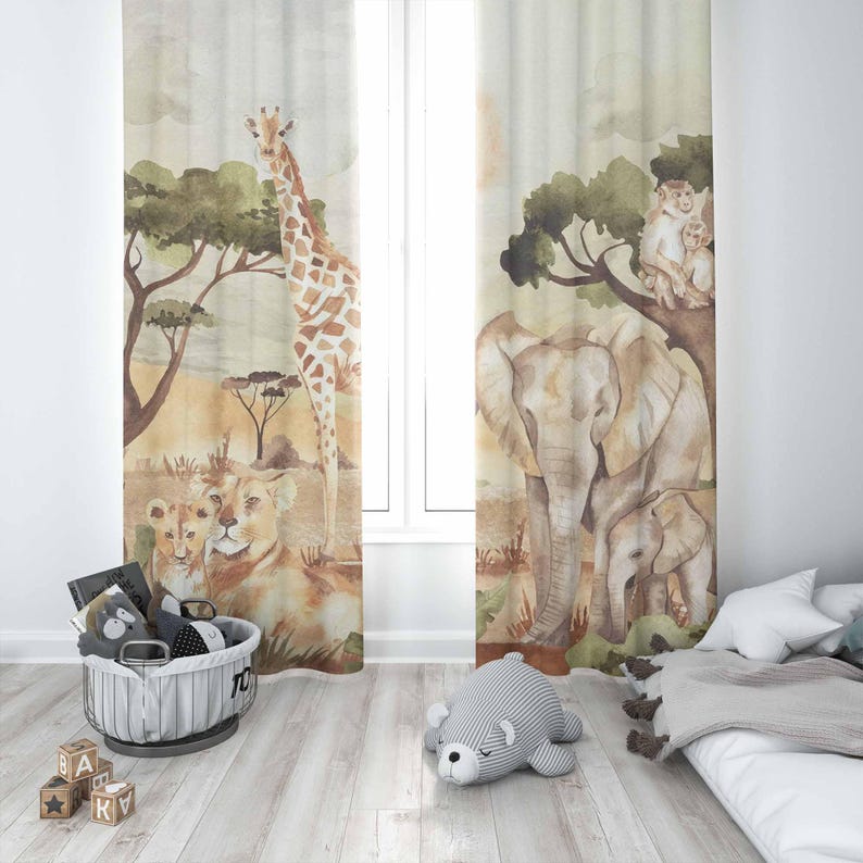 Rideaux maman et bébé animaux  - Baby Nursery Blackout Curtains avis et prix