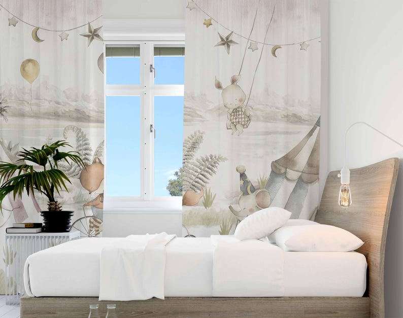 Rideaux animaux de cirque, pou - Baby Nursery Blackout Curtains avis et prix