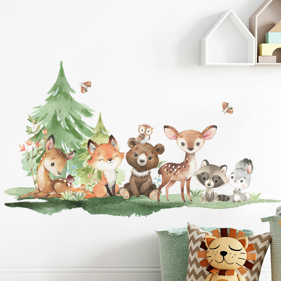 Autocollants muraux thème anim - Baby Nursery Animal Theme avis et prix