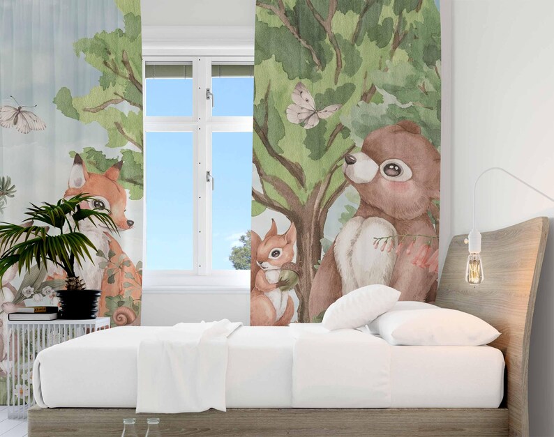Rideaux animaux de la forêt, p - Baby Nursery Blackout Curtains avis et prix