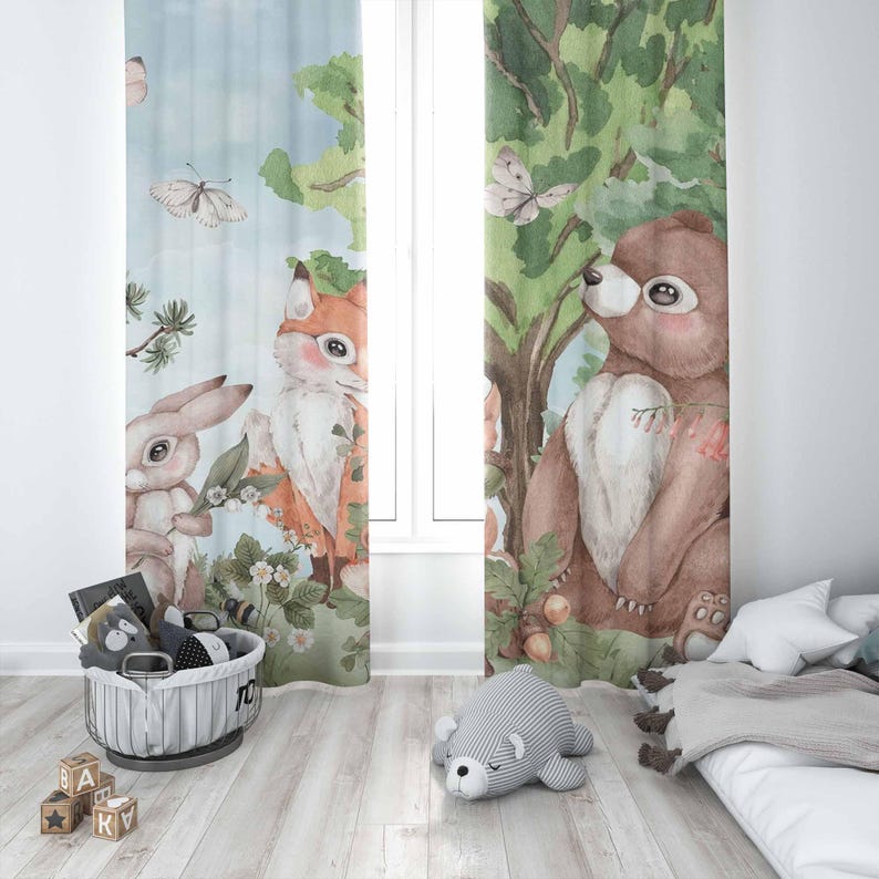 Rideaux animaux de la forêt, p - Baby Nursery Blackout Curtains avis et prix