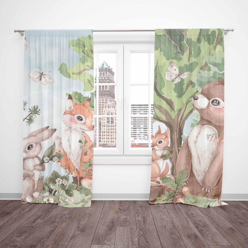 Rideaux animaux de la forêt, p - Baby Nursery Blackout Curtains avis et prix
