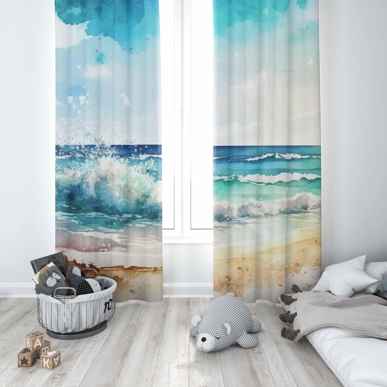 Rideaux ondulés de mer océan N - Baby Nursery Blackout Curtains avis et prix