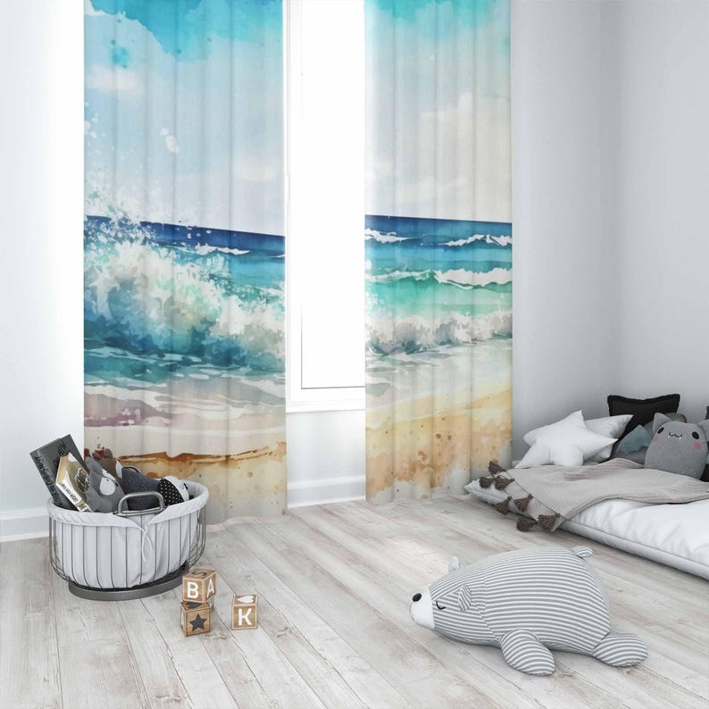 Rideaux ondulés de mer océan N - Baby Nursery Blackout Curtains avis et prix