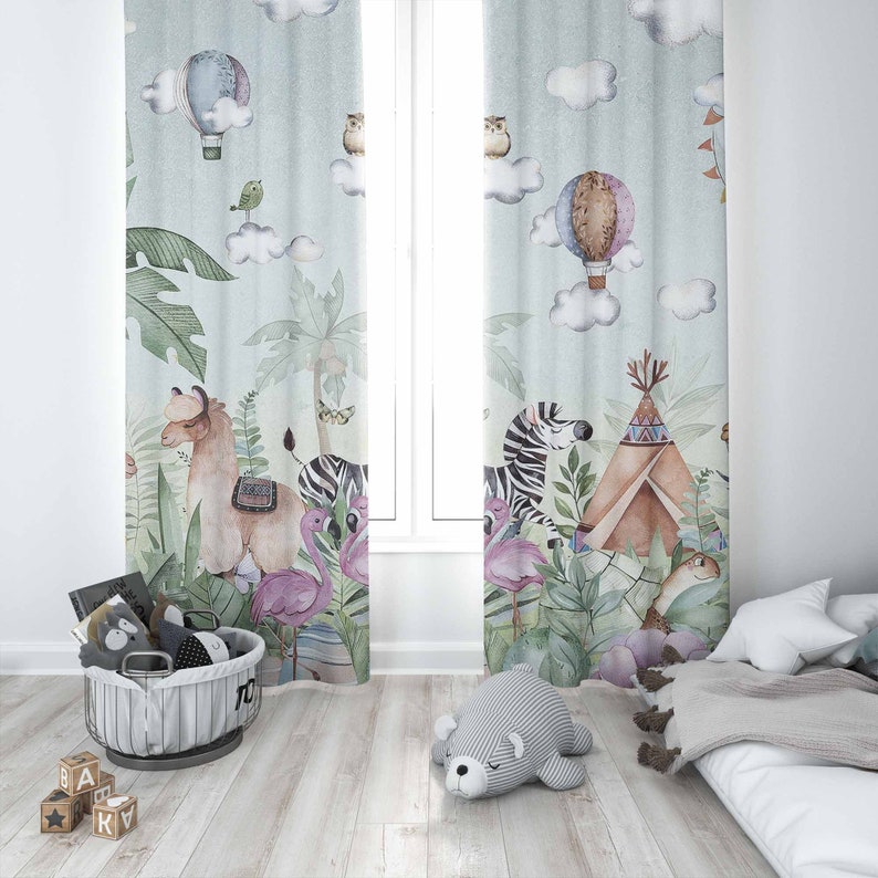 Rideau de fête d'animaux Safar - Baby Nursery Blackout Curtains avis et prix