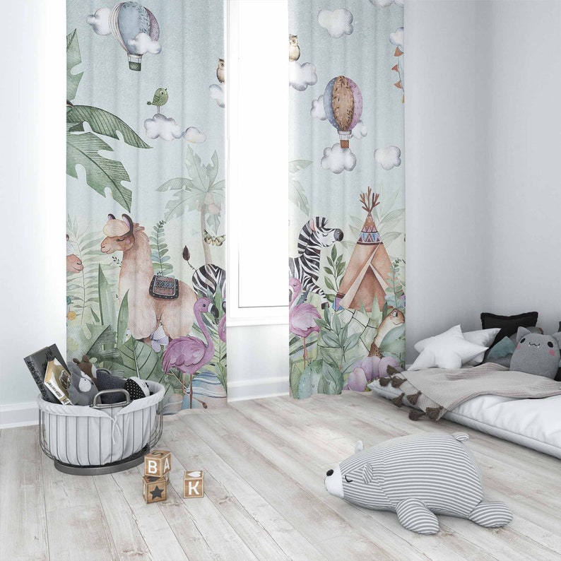 Rideau de fête d'animaux Safar - Baby Nursery Blackout Curtains avis et prix