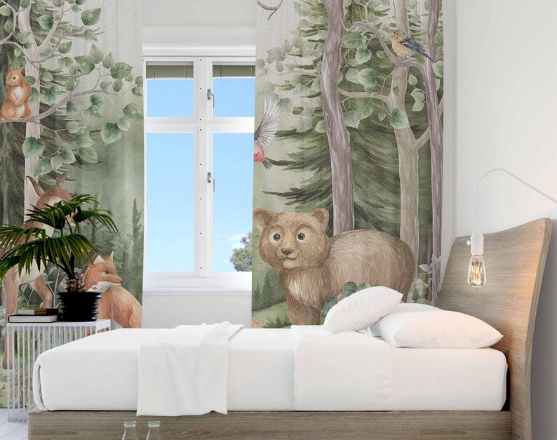 Rideaux animaux de la forêt po - Baby Nursery Blackout Curtains avis et prix