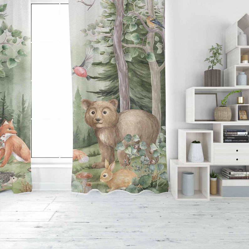 Rideaux animaux de la forêt po - Baby Nursery Blackout Curtains avis et prix