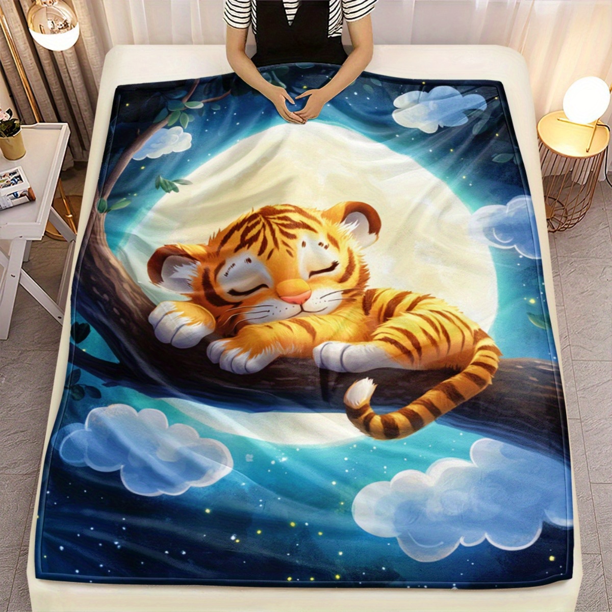 Couverture en flanelle, tigre  - Baby Nursery Animal Theme avis et prix