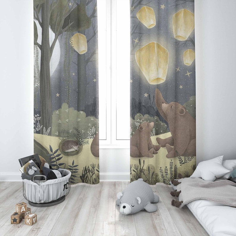 Rideaux de pépinière en bois,  - Baby Nursery Blackout Curtains avis et prix