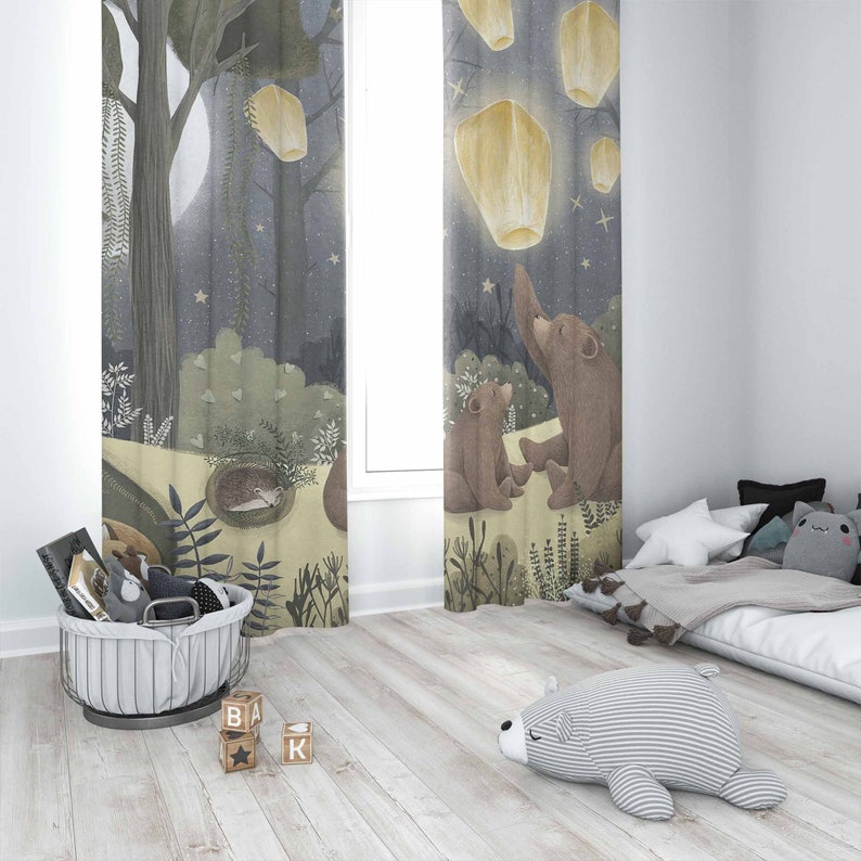 Rideaux de pépinière en bois,  - Baby Nursery Blackout Curtains avis et prix