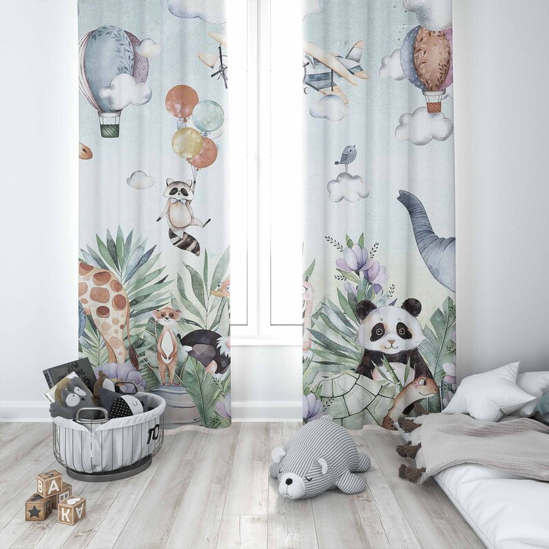Safari Animal fête pépinière r - Baby Nursery Blackout Curtains avis et prix