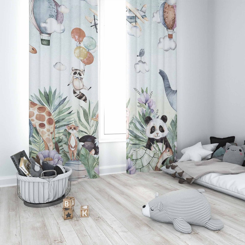Safari Animal fête pépinière r - Baby Nursery Blackout Curtains avis et prix