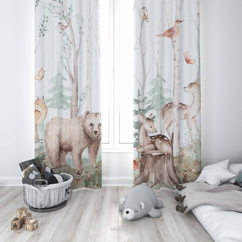 Rideaux animaux de la forêt po - Baby Nursery Blackout Curtains avis et prix