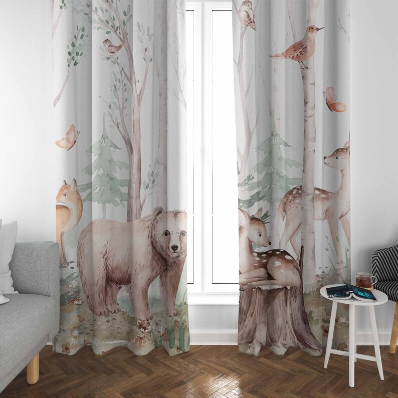 Rideaux animaux de la forêt po - Baby Nursery Blackout Curtains avis et prix