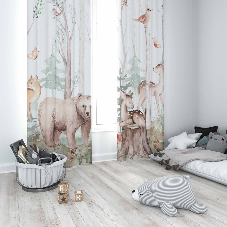 Rideaux animaux de la forêt po - Baby Nursery Blackout Curtains avis et prix
