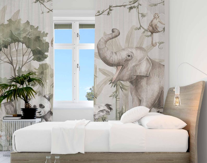 Rideaux animaux Safari, pour c - Baby Nursery Blackout Curtains avis et prix