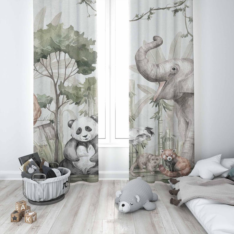 Rideaux animaux Safari, pour c - Baby Nursery Blackout Curtains avis et prix
